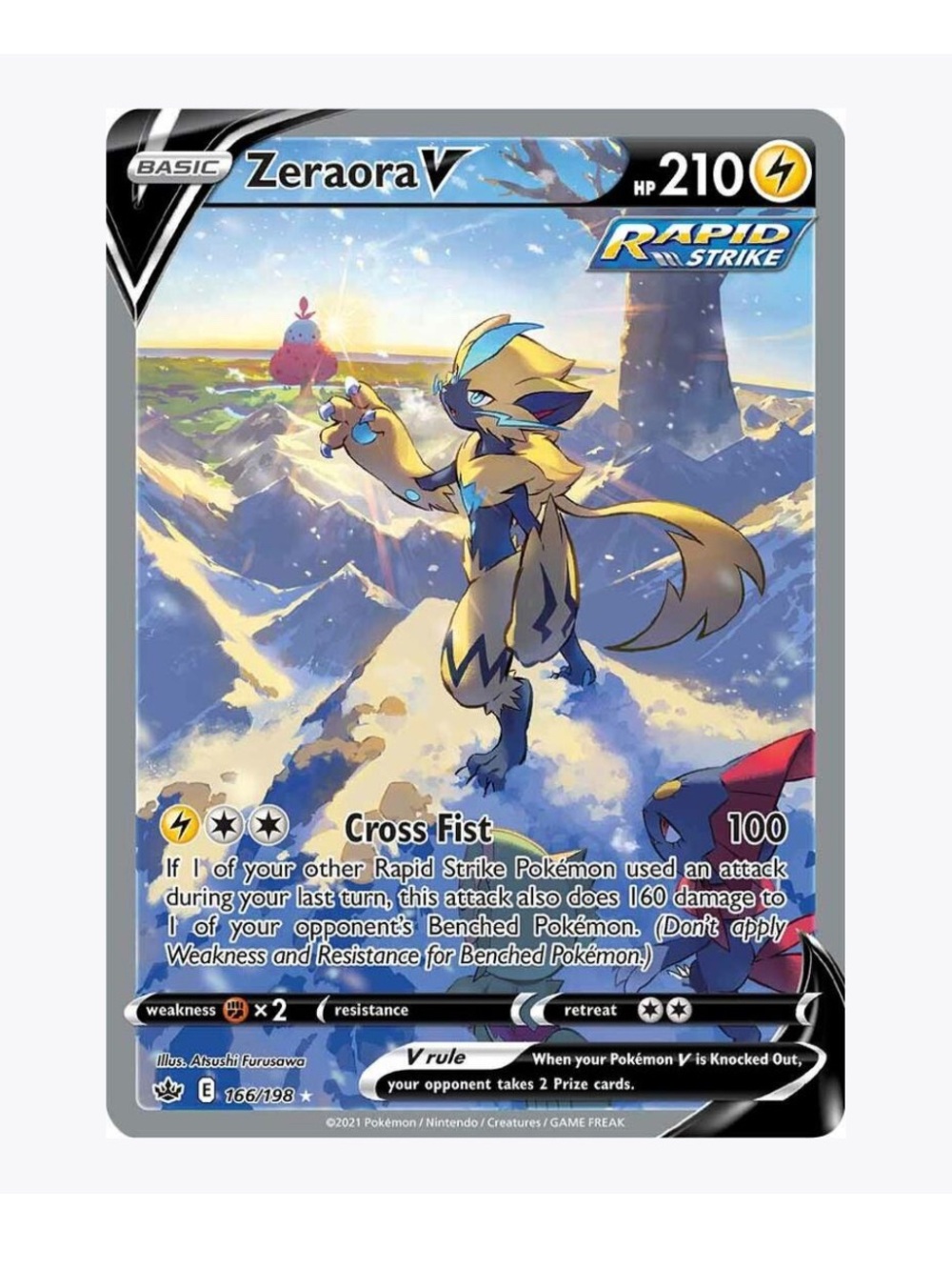 Zeraora V SWSH06 Chiling Reign Pokemon Trading Card